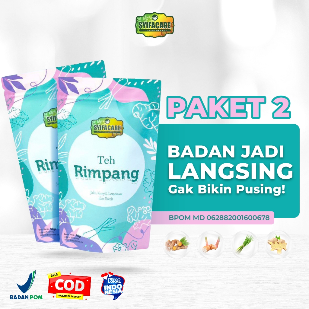 

Paket 2 SYIFACARE Teh Rimpang Untuk Tubuh Singset Diet Pelangsing Menurunkan Berat Badan Ala JSR