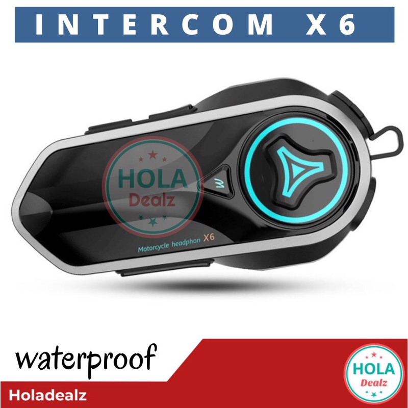 INTERCOM X6 BLUETOOTH HELM HEADSET X6 INTERCOM HELM DUALMIC ORIGINAL