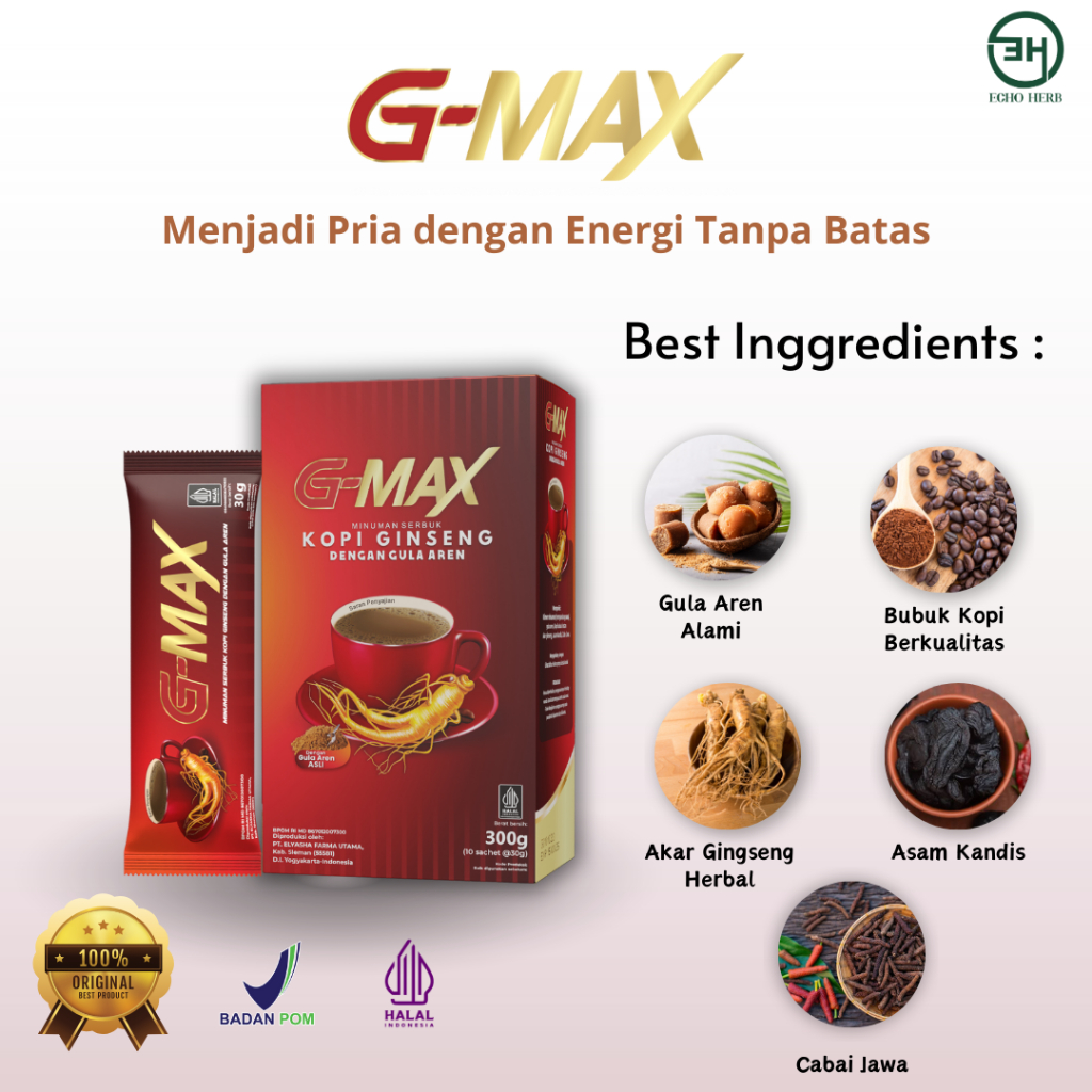 

KOPI G-MAX - kopi stamina pria tahan lama 10 Sachet 300g