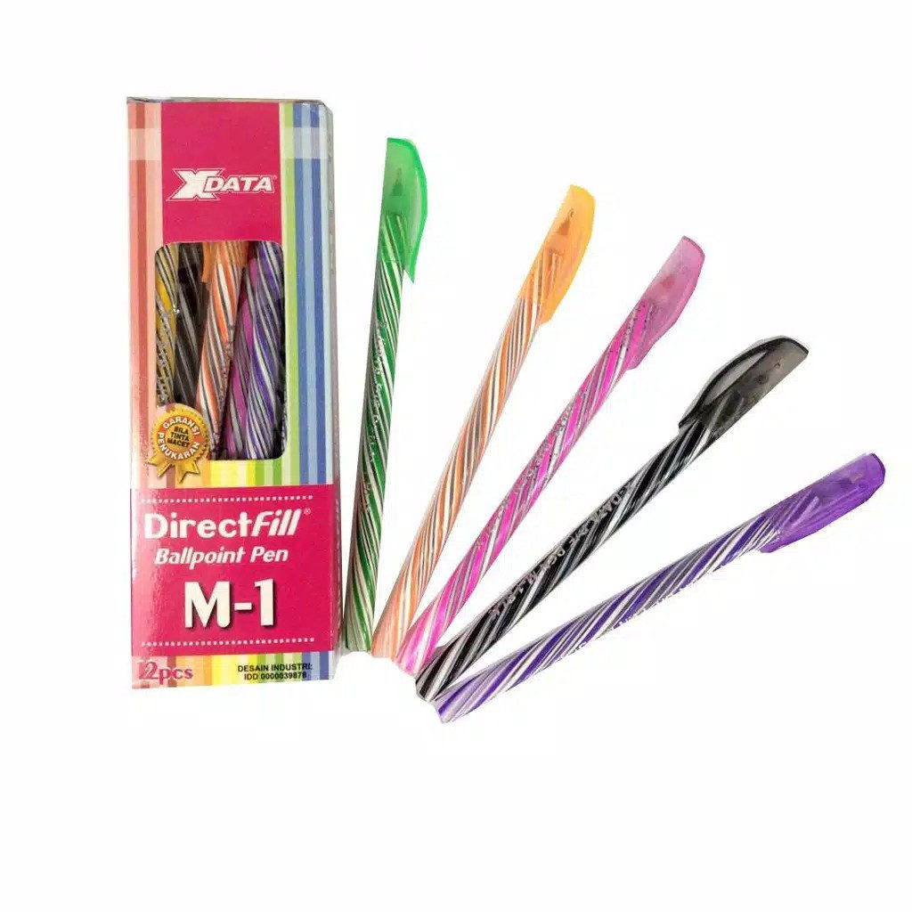 

(1 PAK ISI 12) PULPEN XDATA M2 PULPEN TINTA HITAM MURAH WARNA-WARNI | M21 STATIONERY