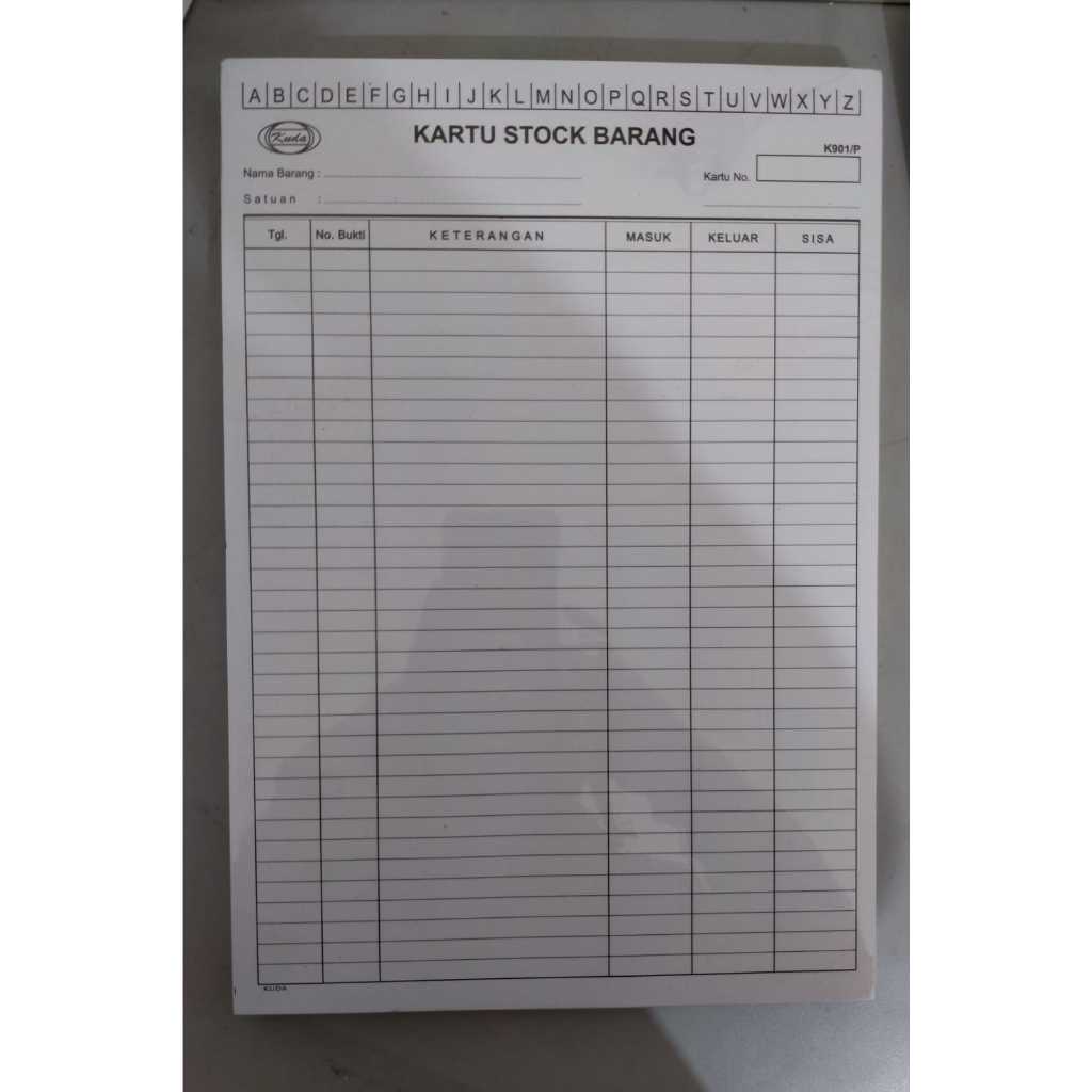 

Kartu Stok Stock Card Folio F4 (Putih / Warna)