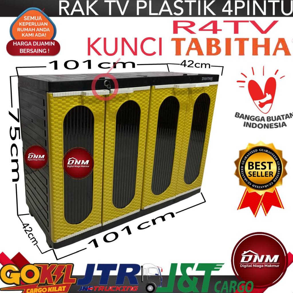 Rak Tv Plastik 4 Pintu Lemari TV PLastik Lemari Buffet Tabitha R4TV