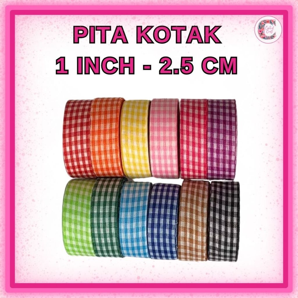 

Pita Kotak 1 inch (2.5 cm) Panjang 20 yard (18 mtr)
