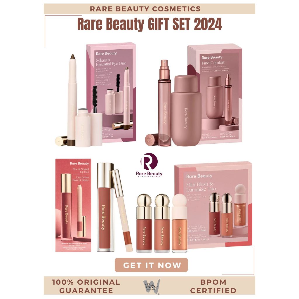 BPOM RARE BEAUTY GIFT SET 2024 ( Eye Mascara Set / Blush Luminizer / Lotion Fragrance / Lip Liner Gl