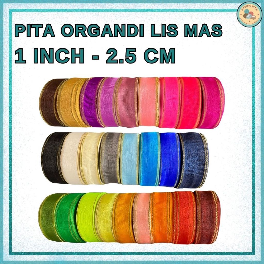 

Pita Organdi List Emas 1 inch (2,5 cm)