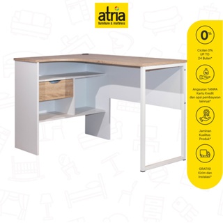Atria Meja Komputer Akilli White Oak