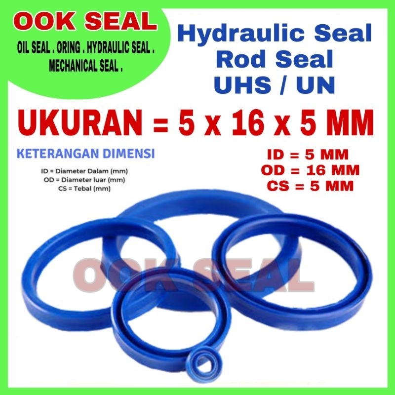 Seal Hydraulic Uhs 5 x 16 x 5 mm / Un 5 x 16 x 5 mm / Uns 5 x 16 x 5 mm / Hydraulic 5 x 16 x 5 mm / 
