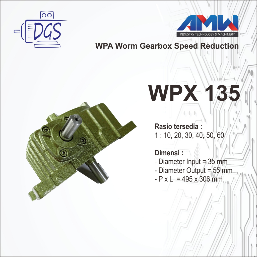 AMW WPX 135 Worm Gearbox Speed Reducer