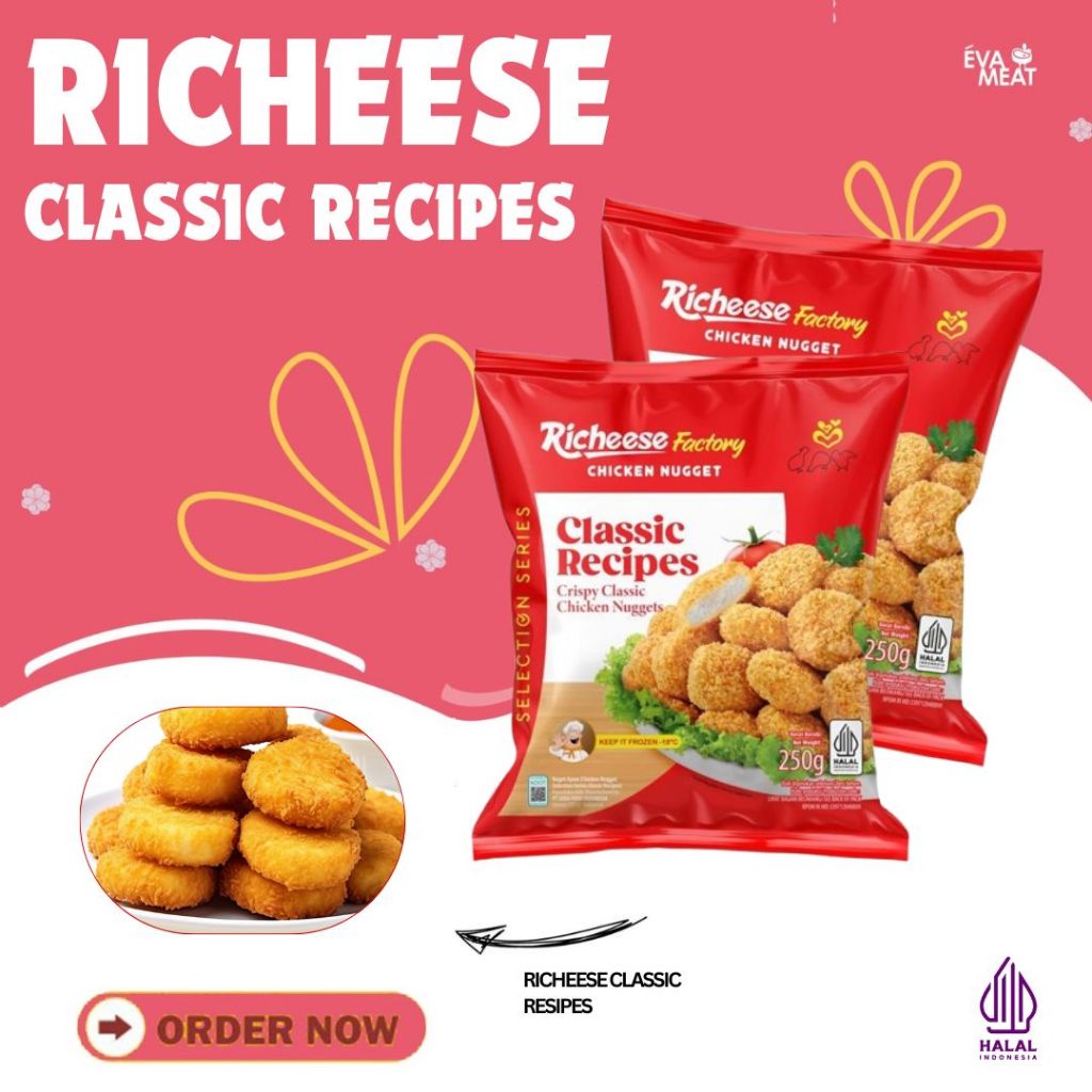 Richeese Chicken Nugget Classic 250gr - Nugget Ayam Richeese - Nugget Richeese ORI - Classis Nugget 