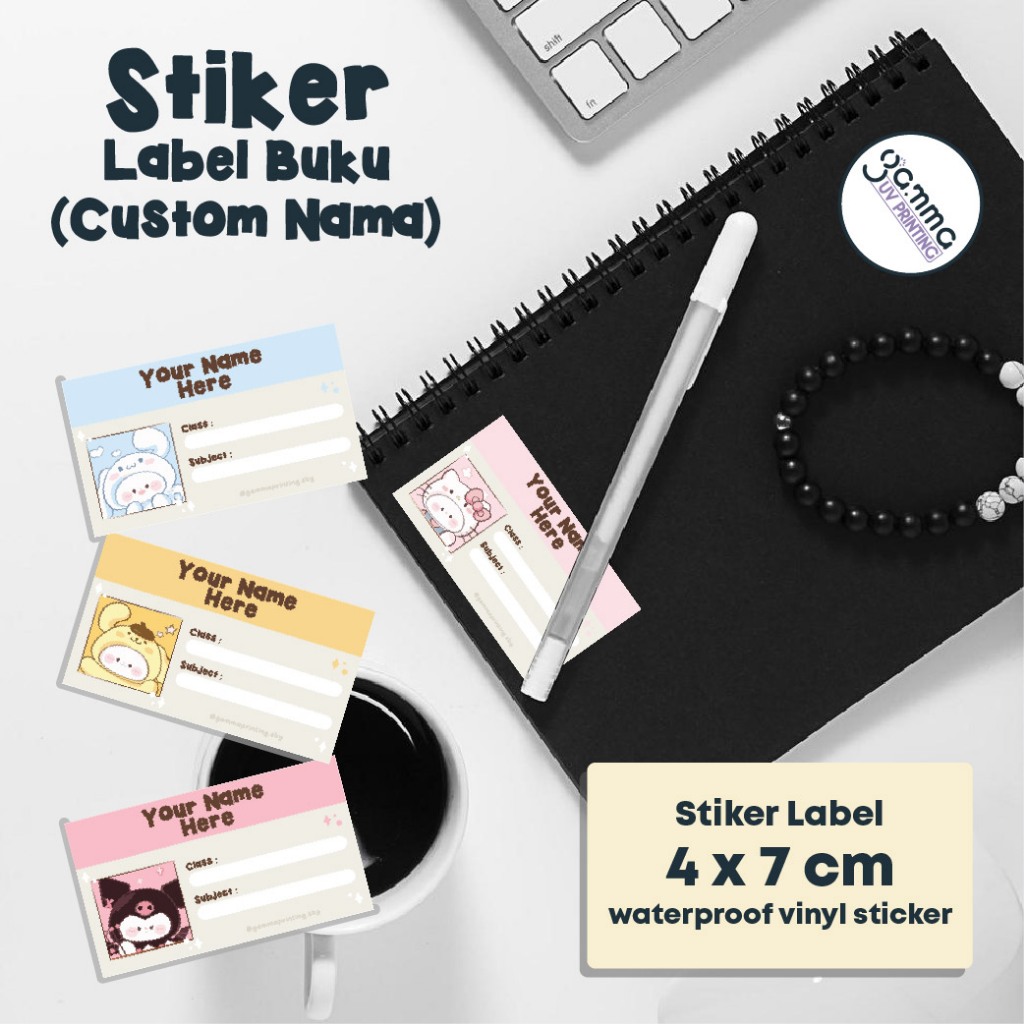 

Stiker Label Buku Nama Anak Disney Mofusand Sanrio Sinchan Toys Story Pooh Sticker Karakter Buku Tahan Air Vinyl