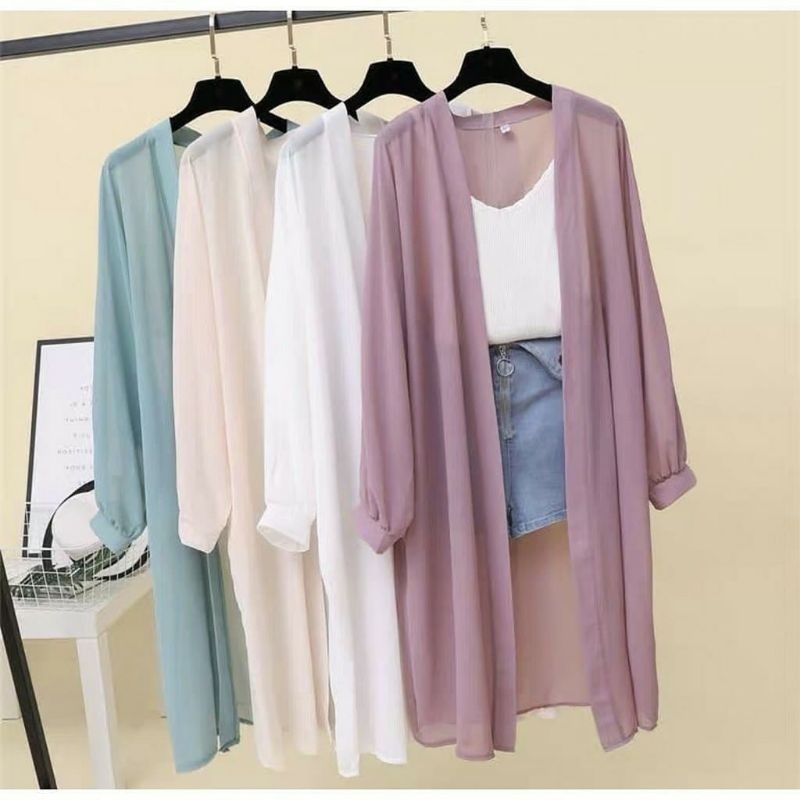 cardigan outer wanita long ceruty