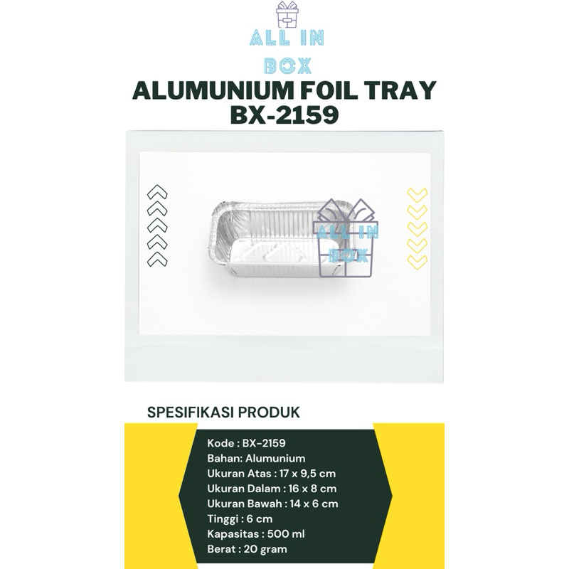 ALUMINIUM FOIL TRAY BX-2159 / Wadah Alumunium Foil Cup BX-2159 BESTFRESH / Alutray 500ml