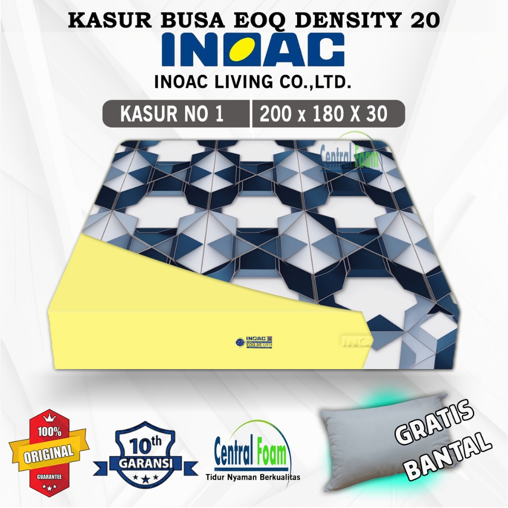 Kasur Busa Inoac EOQ 200 x 180 x 30 cm Asli Original Garansi 10 Tahun