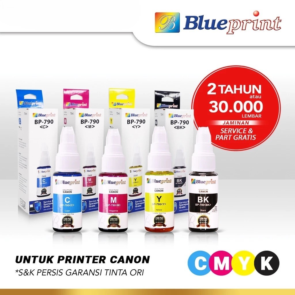 Tinta Canon BLUEPRINT 790 Refill For Printer Canon G1010 G2010 G2020 70ml - Varian Warna