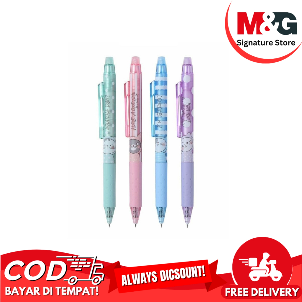 

Pulpen Gell Bisa Dihapus M&G Erasable Gel Pen M&G So Many Cats #AKPJ2675 Tinta Hitam - SATUAN