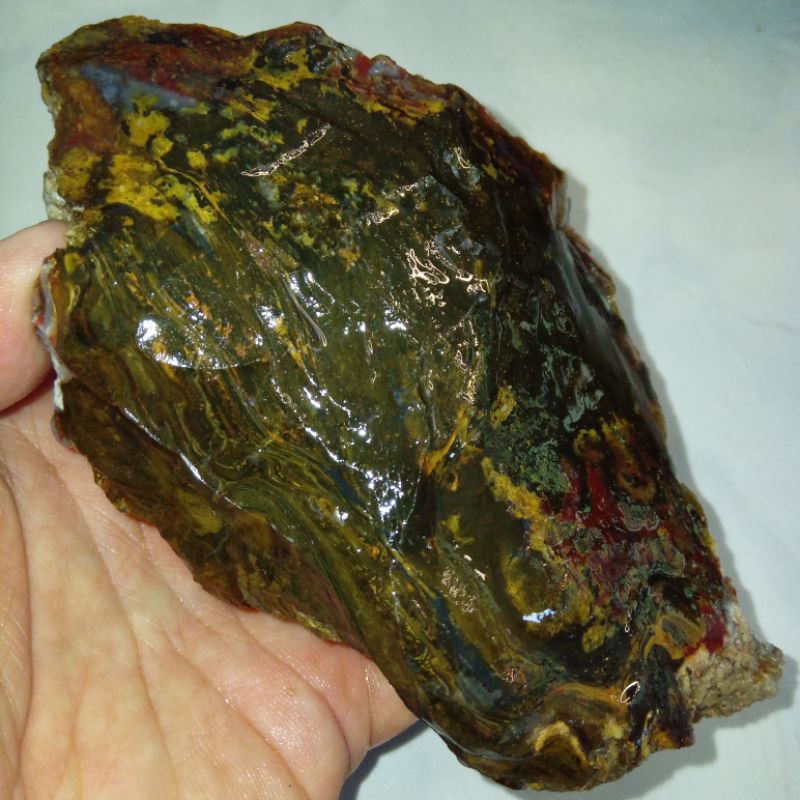 Original Bahan Batu Bulu Macan Pasir Emas Antik