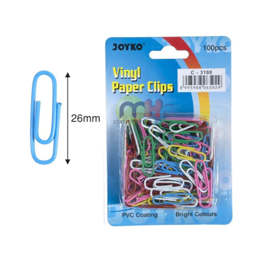 

Vinyl Paper Clips Penjepit Kertas Joyko C-3100 Isi 100 PCS Stationery