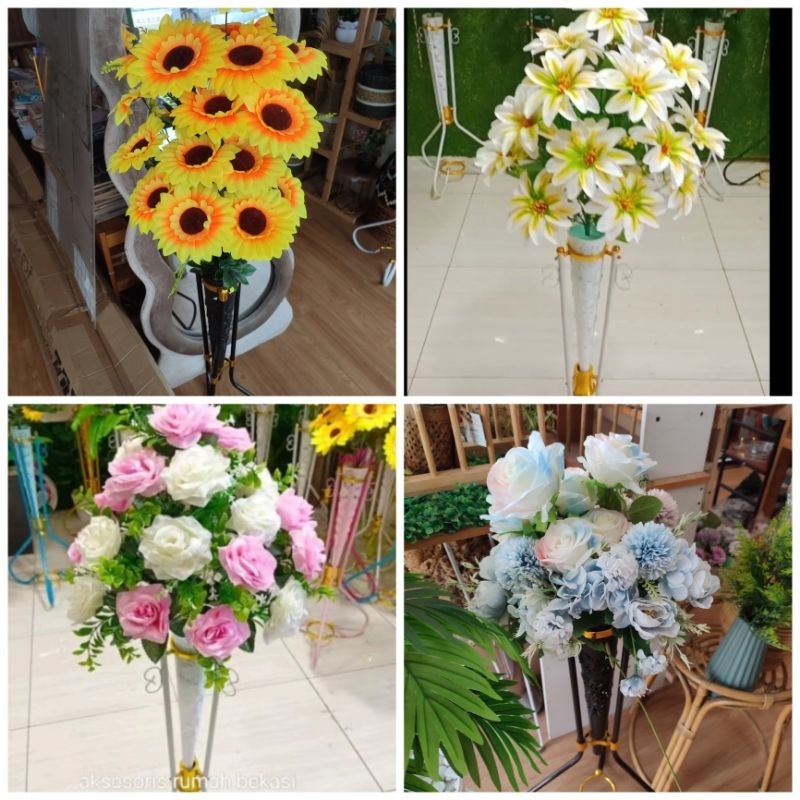 BUNGA HIAS SET UNTUK POJOK | SUDUT | RUANG TAMU  | STAND