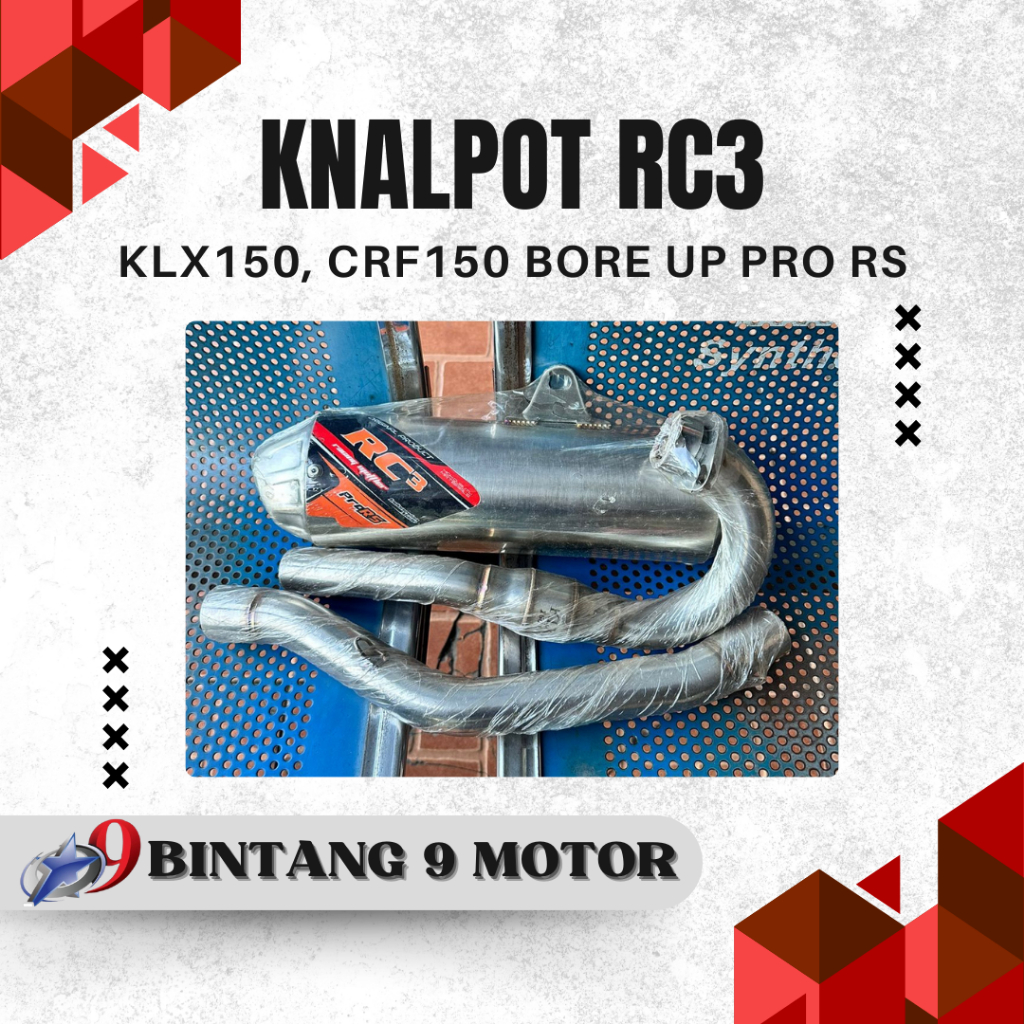 KNALPOT RC3 KLX150 CRF150 BORE UP PRO RS-BINTANG SEMBILAN MOTOR