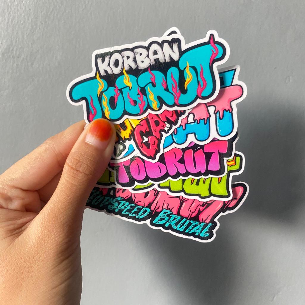 

6Pcs Stiker kata kata sticker viral /stiker Tobrut Hologram glossy