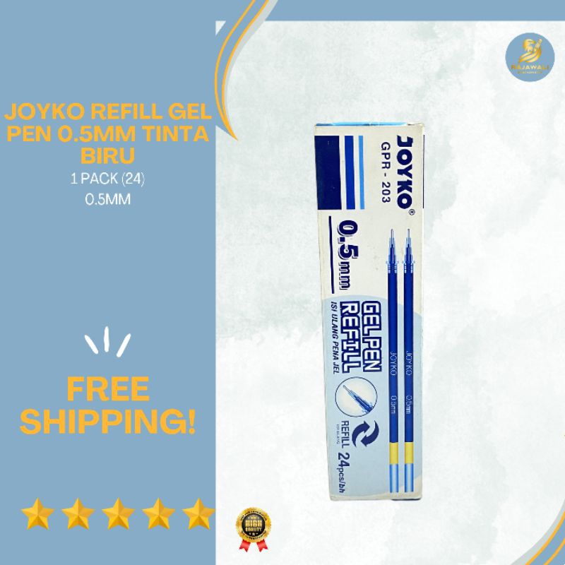 

Refill Gel Pen Ink Joyko 0.5mm | 6, 12 & 1 Pack | Tinta Biru