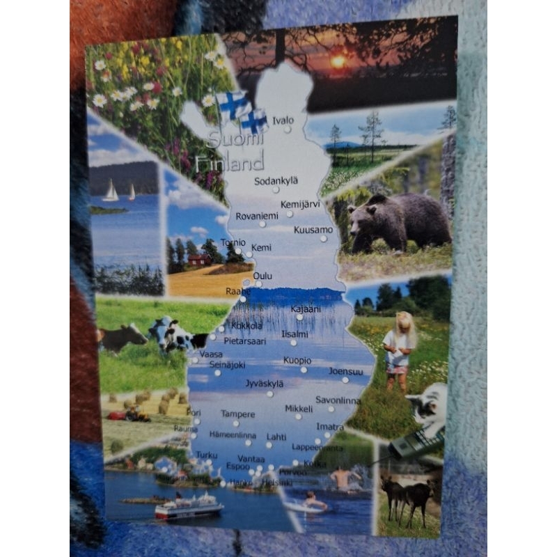 

kartu pos peta finlandia/Finland map postcard