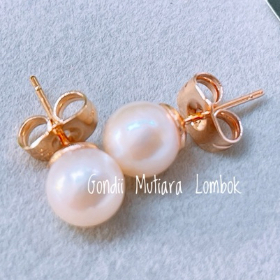 Mutiara Bulat Giwang tusuk Bhayangkari - Giwang tusuk Persit - Giwang Mutiara Lombok asli - Giwang a