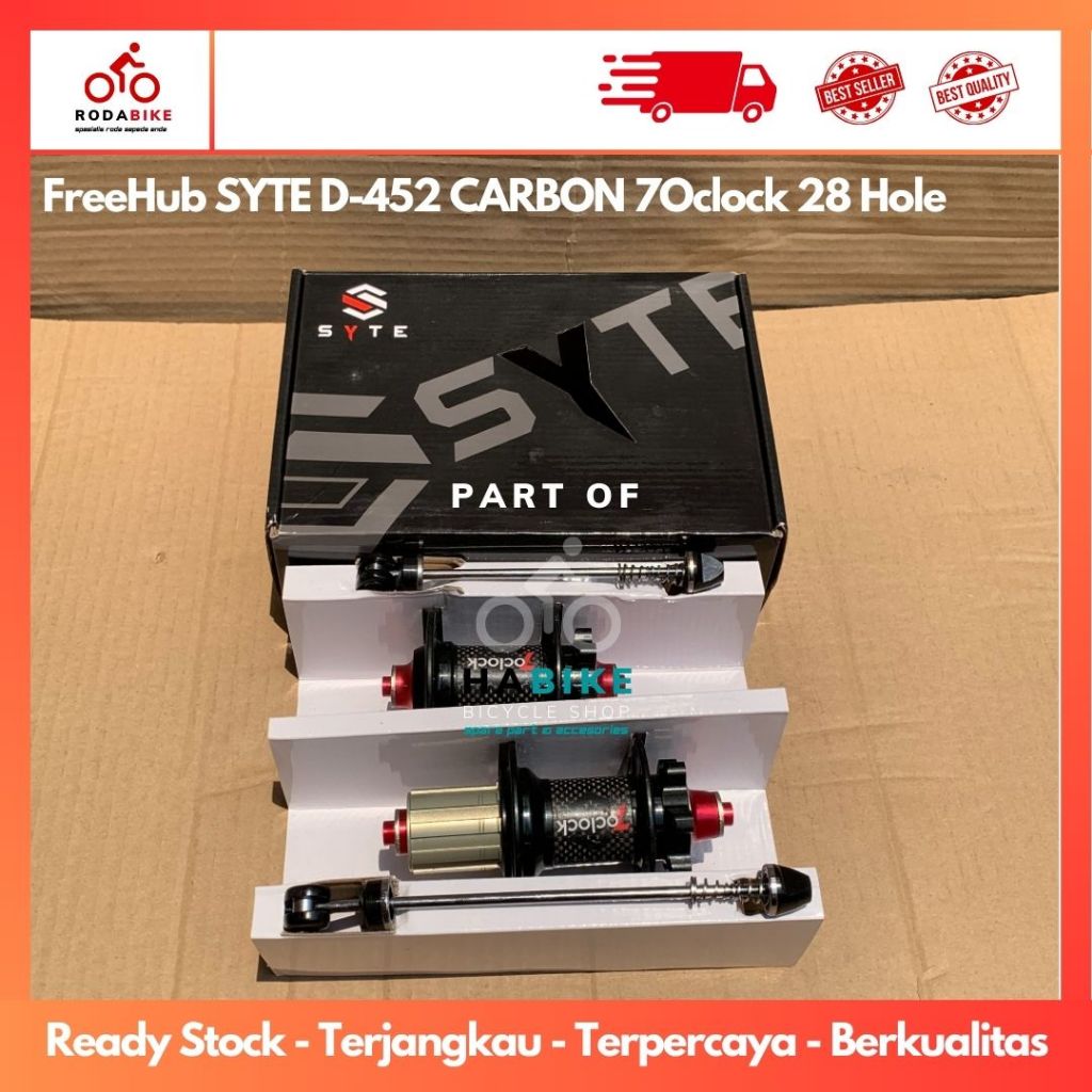 Hub freehub SYTE F/R HUB Alloy Lobang 28 Hole TAWON 6 PAWLS - Hitam, 28 hole Hub Jangkrik/Tawon KARB
