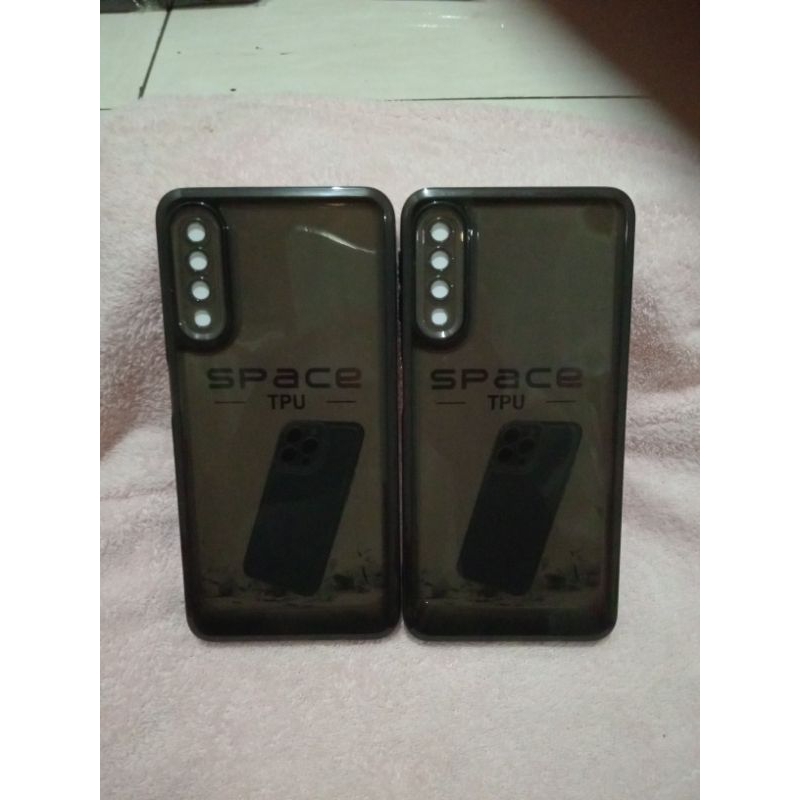 Softcase casing SAMSUNG A7 2018/A750 silikon case black bening transparan pelindung belakang hp+came