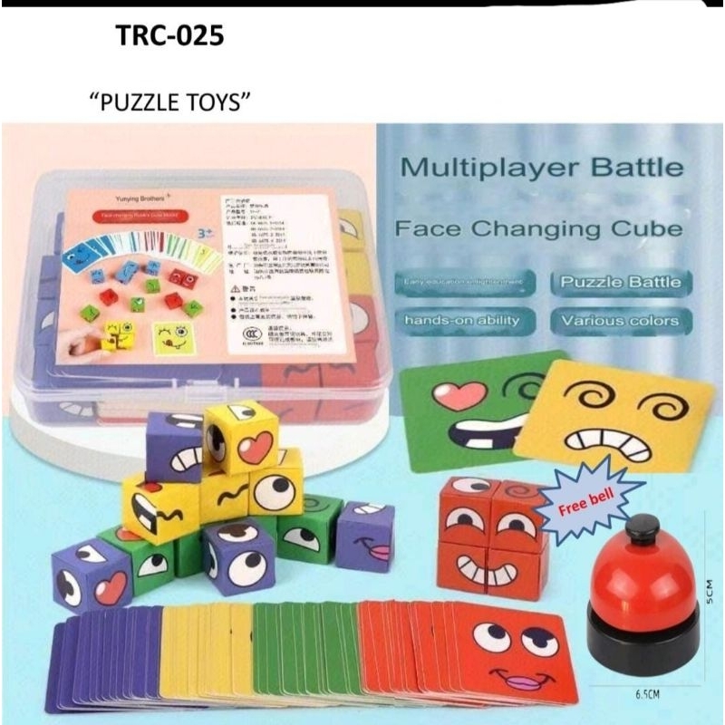 Mainan Anak Block Number Multiplayer Battle Face Changing Cube Tebak Ekspresi Dadu btc-0041