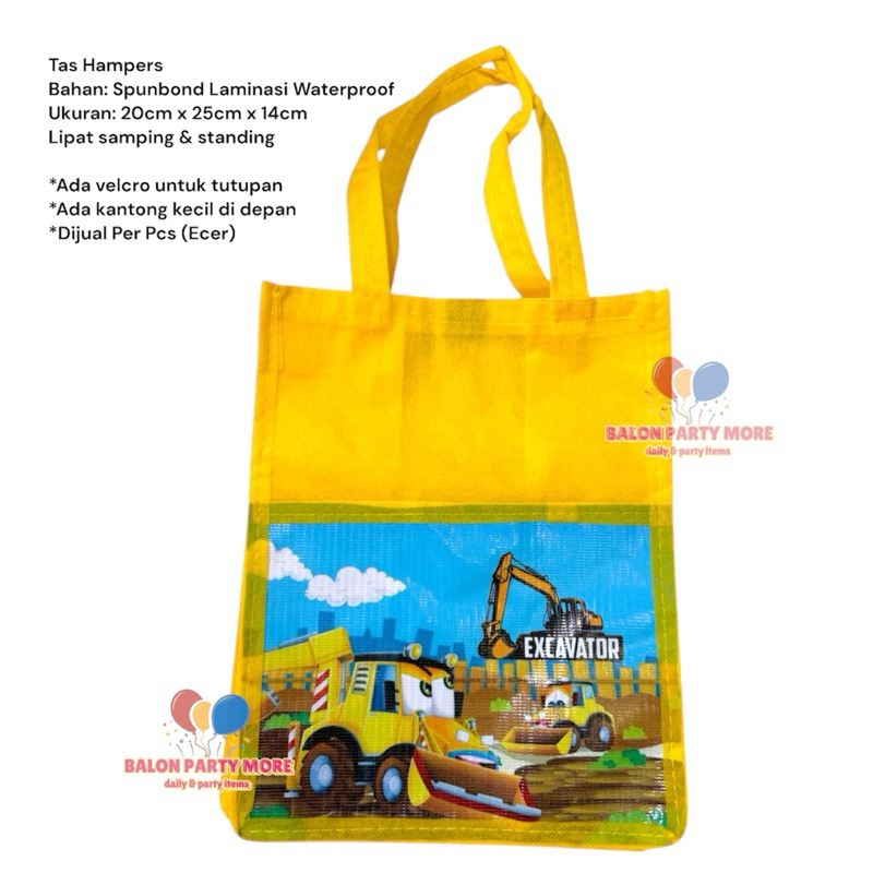 

(ECERAN EXCAVATOR) TAS HAMPERS SOUVENIR ALAT BERAT BAHAN SPUNBOND MURAH LAMINASI UKURAN 20cm x 25cm x 14cm / TAS SERBAGUNA ANTI AIR MURAH / Kuromi Sanrio Cinnamoroll