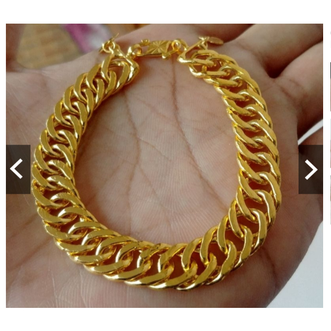 Gelang Rantai Lipan Jumbo Lapis Emas 24k Lebar 10mm
