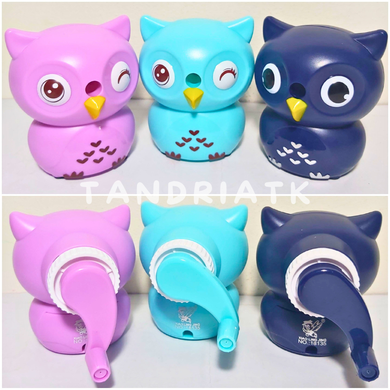 

[FREE BUBBLE+DUS] Serutan Rautan Meja Putar Duduk Fancy Owl Burung Hantu XIAO LING JING 18135