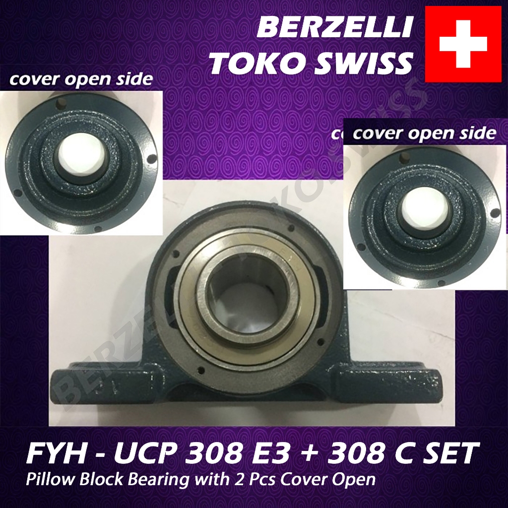 F - UCP 308 with Double Open Cover Set Pillow Block Bearing