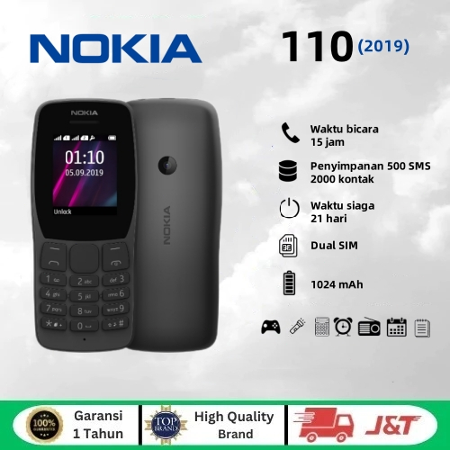 Nokia 110 (2019) HP Murah Cuci Gudang Terbaik, Dual SIM, Radio FM, Baterai Tahan Lama, Handphone