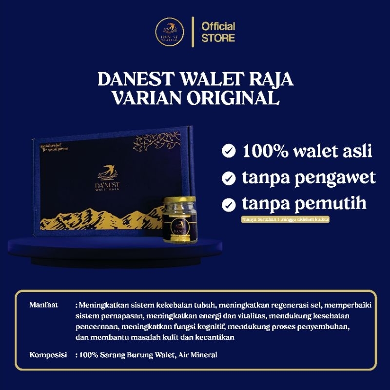 

minuman sarang burung walet| Sarang walet original | Minuman Kesehatan|Minuman Kecantikan|Danest walet Raja Varian Original|100% Walet asli|Tanpa pengawet|Tanpa pemutih