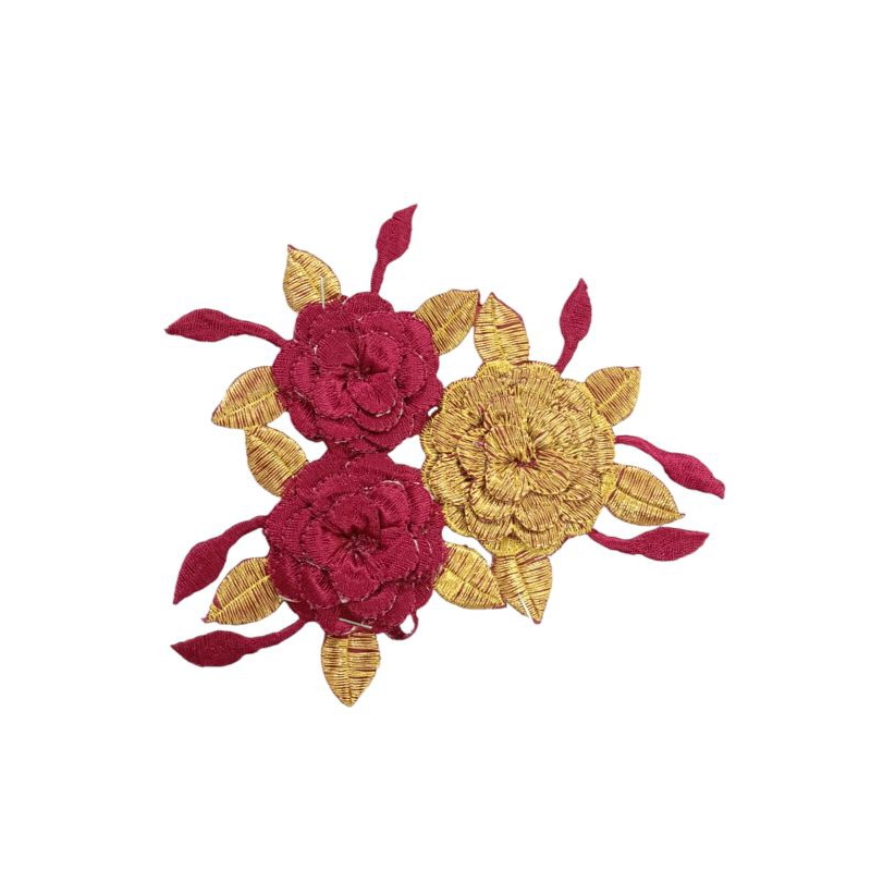 BUNGA Bordir Timbul / Bunga Selendang/ Bunga Tempel Aplikasi Tempel
