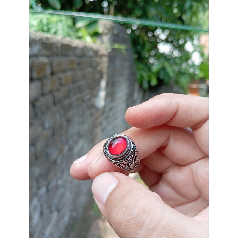 Merah Siem ring Alpaka super size 7