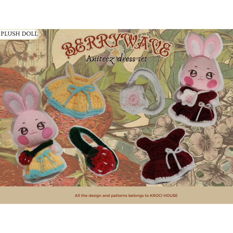 [ PLUSH DOLL 20 CM ] Dress Aniteez ATEEZ BERRYWAVE Plush Doll 20 cm Dress Doll Baju Boneka