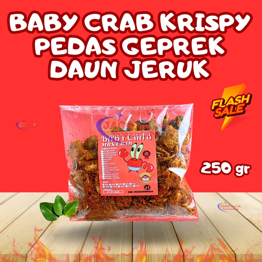 

Baby Crab Sambal Pedas Daun Jeruk 250GR Halal Makanan Laut