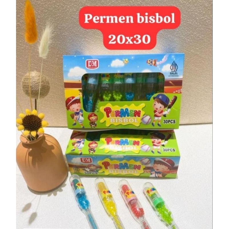 

30 pcs permen bisbol warna