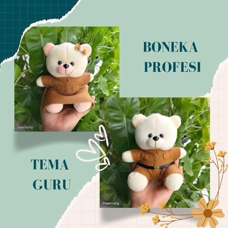 Boneka Beruang Mini Tema Profesi GURU. Boneka Buket. Boneka Hampers. Boneka Custom.