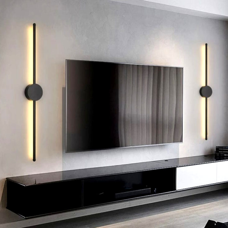 Lampu hias Dinding Nakas stick tiang Led 3 warna sinar cahaya putih kuning warm white modern minimal