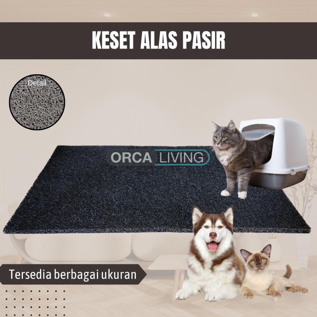 Keset Karpet Alas Pasir Kucing Anjing Hewan Peliharaan Cat Litter Mat Alas Kandang PVC Mie Bihun Pre