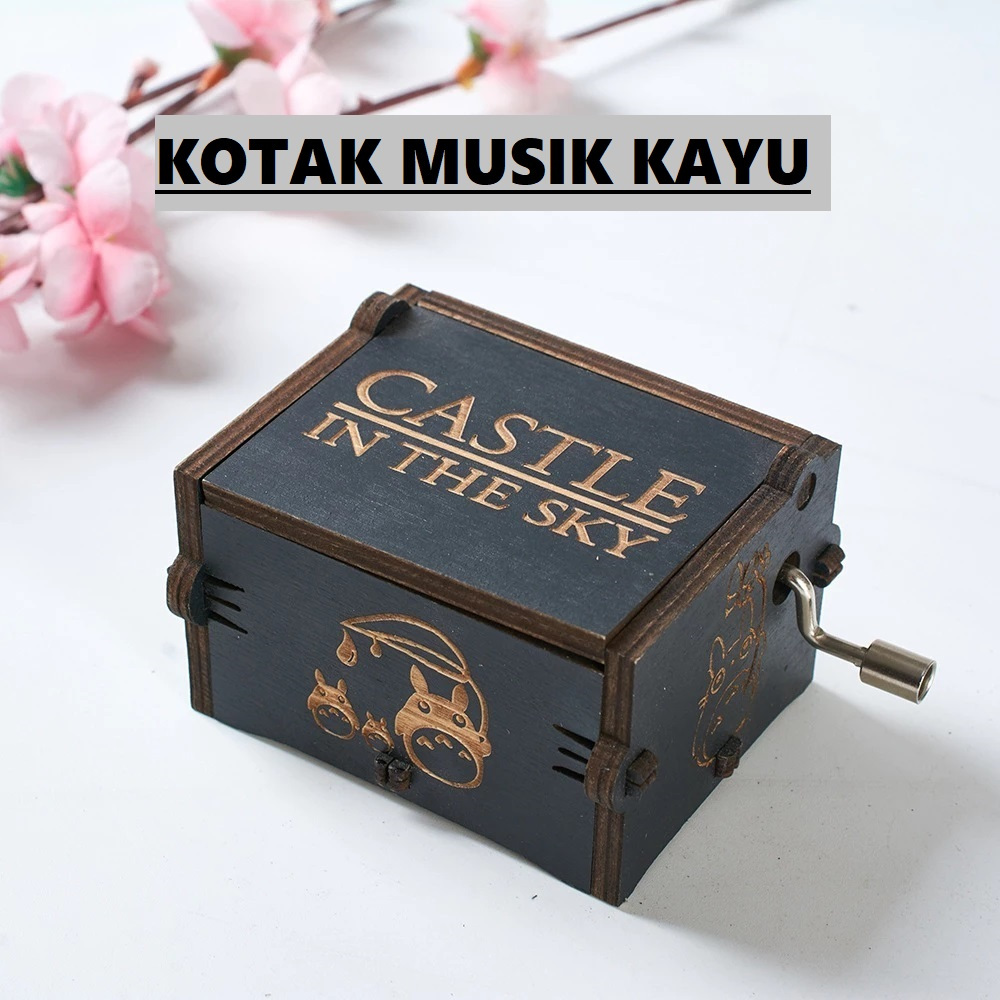 Kotak Musik Kayu Putar Manual / Wooden Music Box Vintage diputar manual