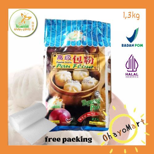 

Happy Grass Tepung Pao/ Premium Wheat Flour/ Tepung terigu 1,3kg