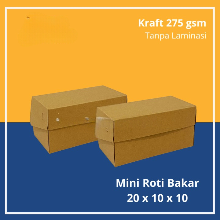 

(30pcs) Box Kotak Roti Bakar Bolu Gulung Dus Kraff Tanpa Laminasi Ukuran 20x10x10cm