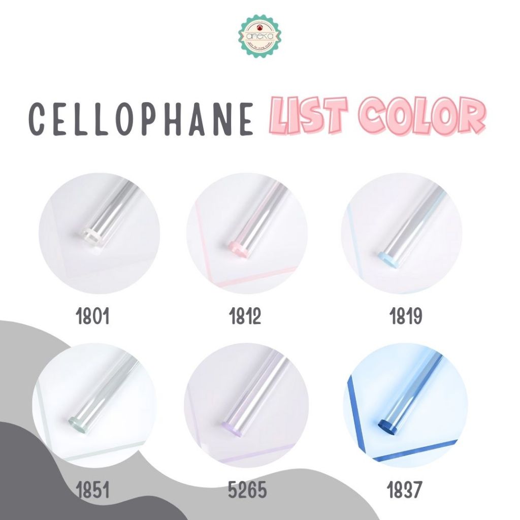 

ANEKA - [ 20 Lembar ] Kertas Cellophane Buket Bunga [ List Color Bening ] Flower Wrapping Paper Celophane