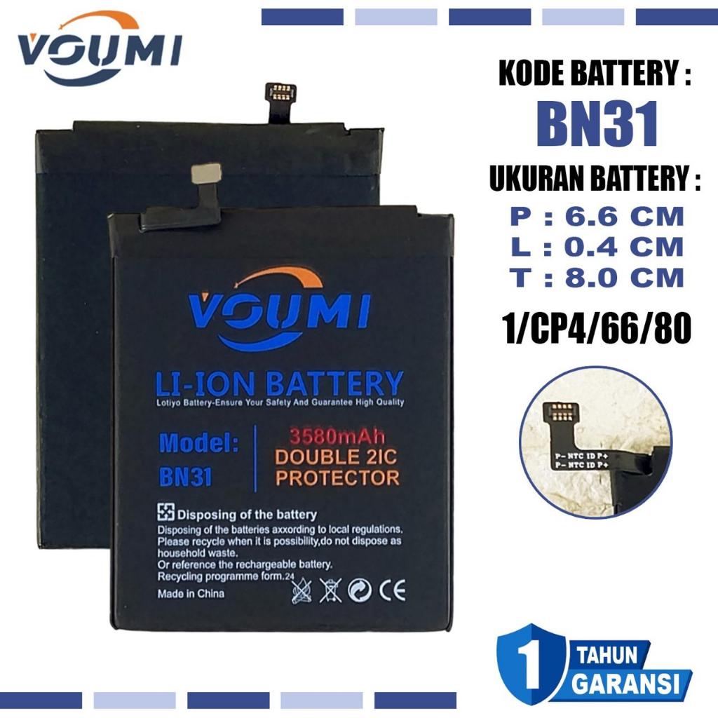 VOUMI BN31 Baterai Battery Double IC Power high Capacity 3580Mah Compatible Hp Xiaomi Redmi Note 5A 