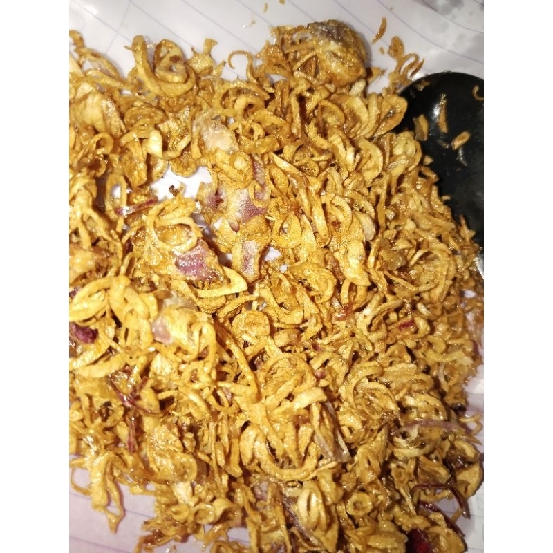 

bawang goreng asli tanpa campuran tepung. ukuran toples 150 ml